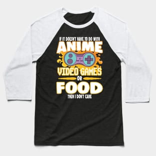 Anime Video Games And Food Gaming Baseball T-Shirt